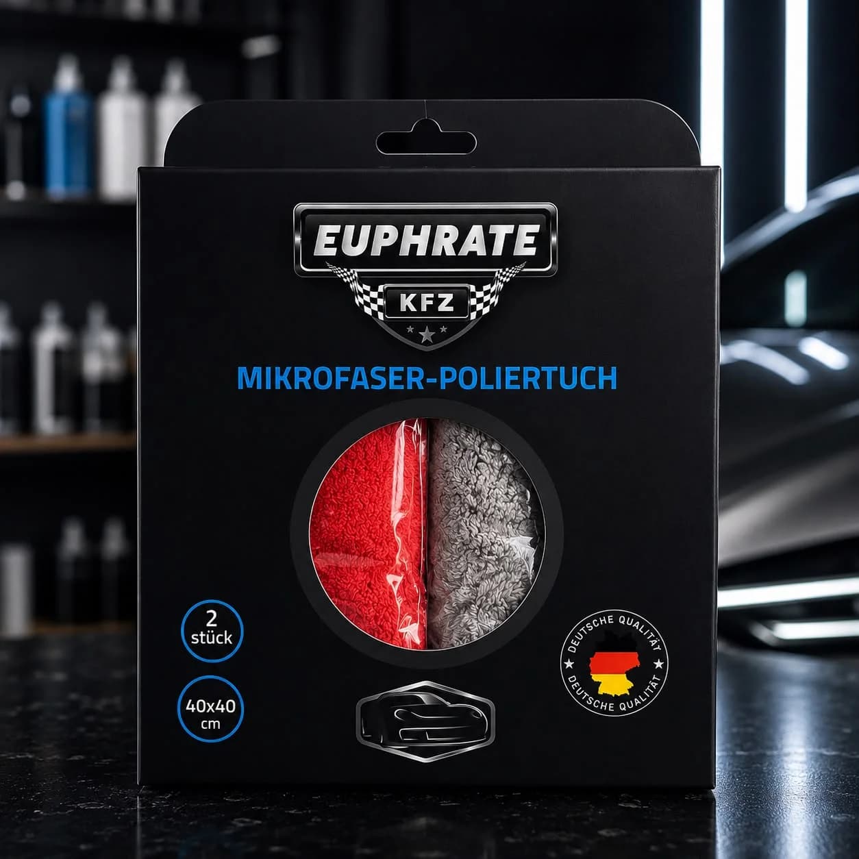 SUFF EUPHRATE KFZ Parlak Mikrofiber Kurulama Bezi 40x40 2Lİ