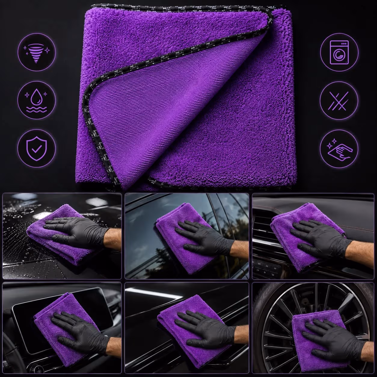Spark 2317 Jumbo Boy Mikrofiber Oto Kurulama ve Temizlik Tank Bezi 60x90 cm. (1 Adet)